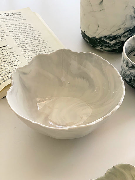 YASUKI Oliver Modern Marble Design Ceramic Date Bowl from YASUKI