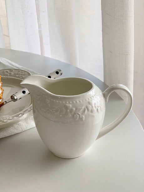 YASUKI Marcellus Elegant Floral Design Ceramic Milk Pot from YASUKI
