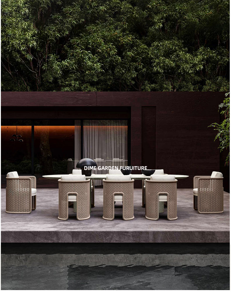 DIME GARDEN Viridian Sleek Luxury Outdoor Dining Set from DIME GARDEN