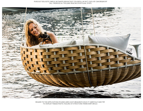 DIME GARDEN Elowen Cozy Stylish Hanging Basket Rocker from DIME GARDEN