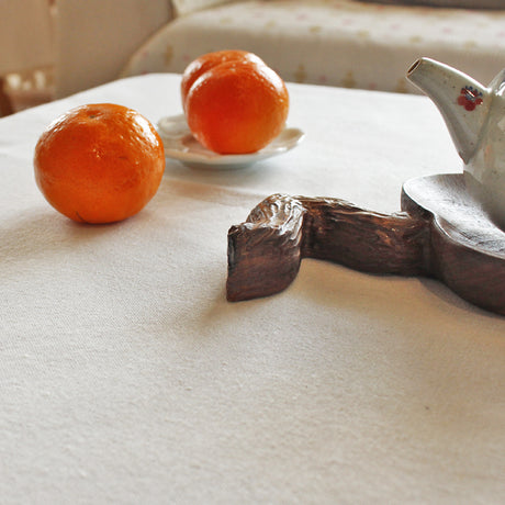 CHESTNUT COCOON Oslo Grace Elegant Cotton-Linen Coffee Table Cloth from CHESTNUT COCOON