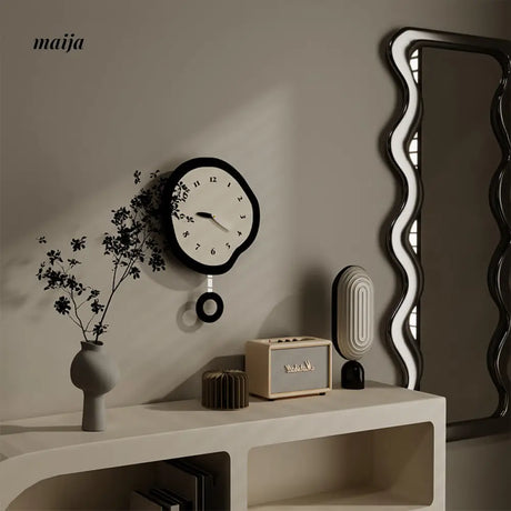 Pendulum Black and White Wall Clock from maija