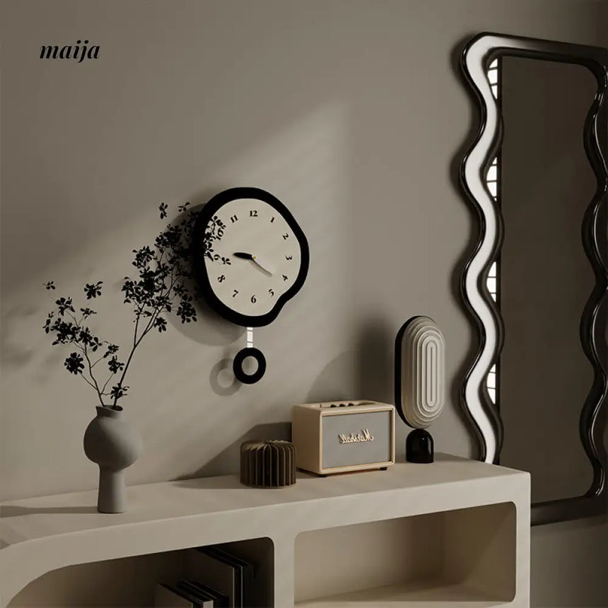 Pendulum Black and White Wall Clock from maija