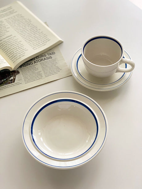 YASUKI Minja Retro Striped Ceramic Soup Bowl from YASUKI