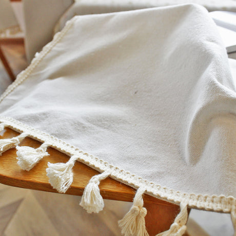 CHESTNUT COCOON Oslo Grace Elegant Cotton-Linen Coffee Table Cloth from CHESTNUT COCOON