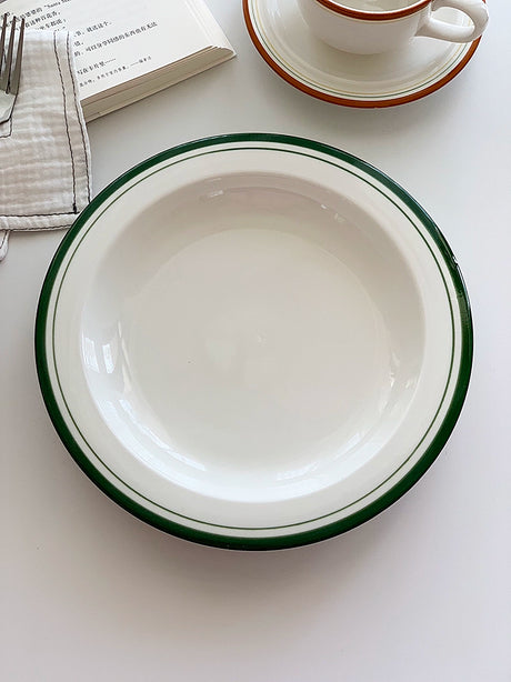 YASUKI Minja Retro Striped Ceramic Soup Bowl from YASUKI