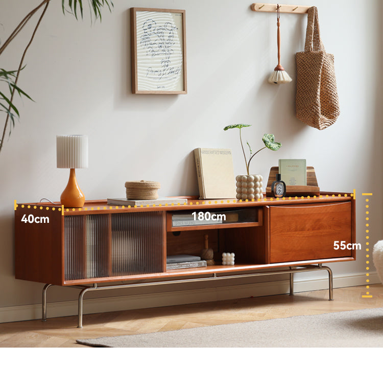 HANKE Marcellus Retro Cherry Wood Medium TV Cabinet Solid Modern Design from HANKE