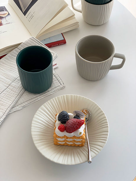 YASUKI Akira Chic Striped Ceramic Coffee Cup from YASUKI