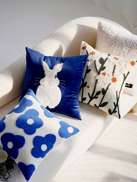 YOULI Penelope Plush Floral Rabbit Pillowcase from YOULI