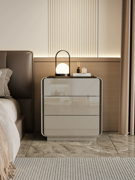 APARTMENT NO.7 Thaddeus Sleek Minimalist Three-Drawer Bedside Table from APARTMENT NO.7