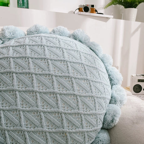 YOULI Finnian Handmade Knitted Round Pillow from YOULI