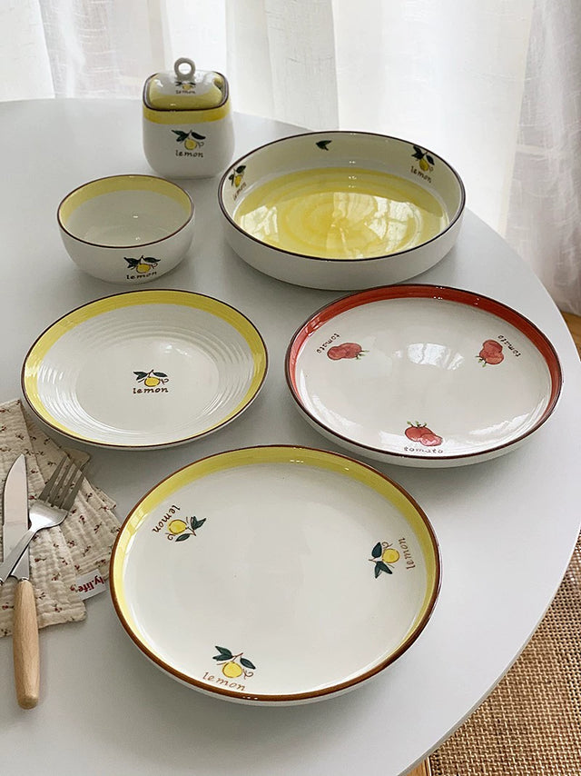 YASUKI Emilia Pastoral Fruit Glaze Ceramic Rice Bowl from YASUKI