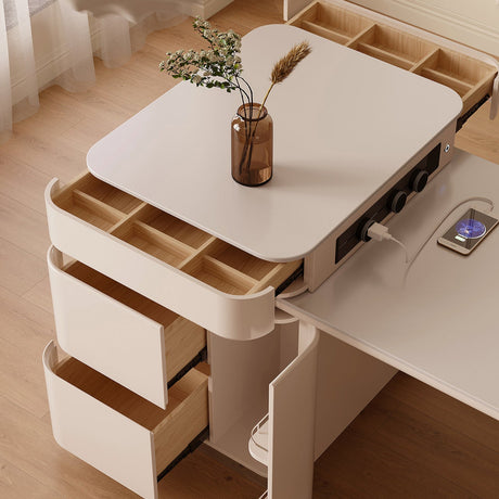 QUANMU Isadora Luxury Retractable Cream Restaurant Table from QUANMU