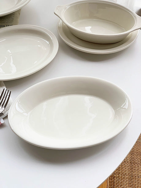YASUKI Chenhao Minimalist INS Texture White Ceramic Bowl from YASUKI