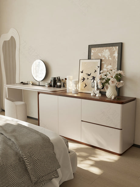 FANGYUAN Amaya Walnut-Color Serene Integrated Dressing Table from FANGYUAN