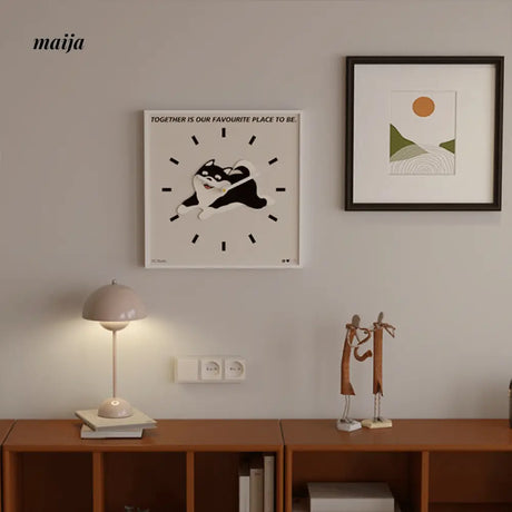 Running Puppy Square Wall Clock from maija