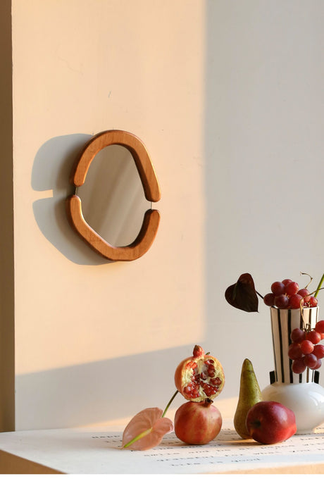 MOMO'S TALK Amelie Vintage Wooden Cream Mirror Table Jewelry Decoration Handmade from MOMO'S TALK