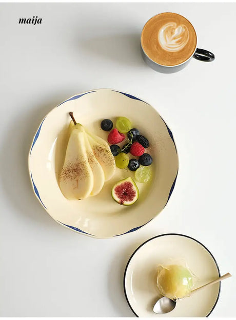 Vintage Cream Stripe Plate from momo's talk