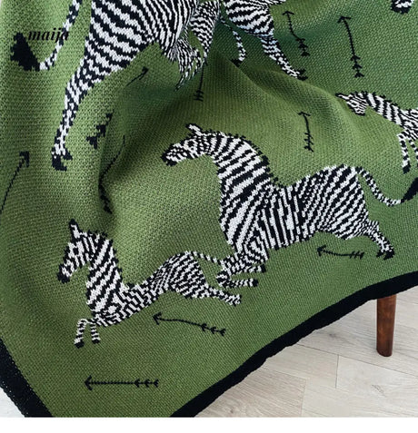 Green Zebra Retro Throw from maija