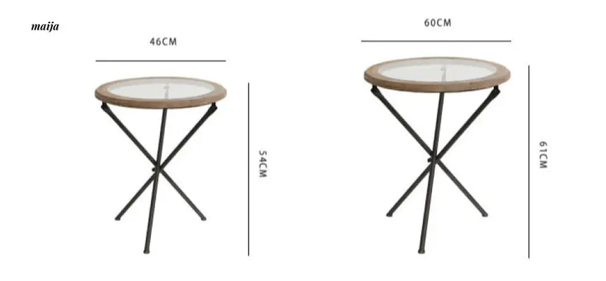 Industrial Glass Round Side Table from Houzhai Home