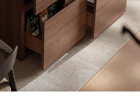 QUANMU Aravind Luxurious Walnut Retractable Dining Table from QUANMU