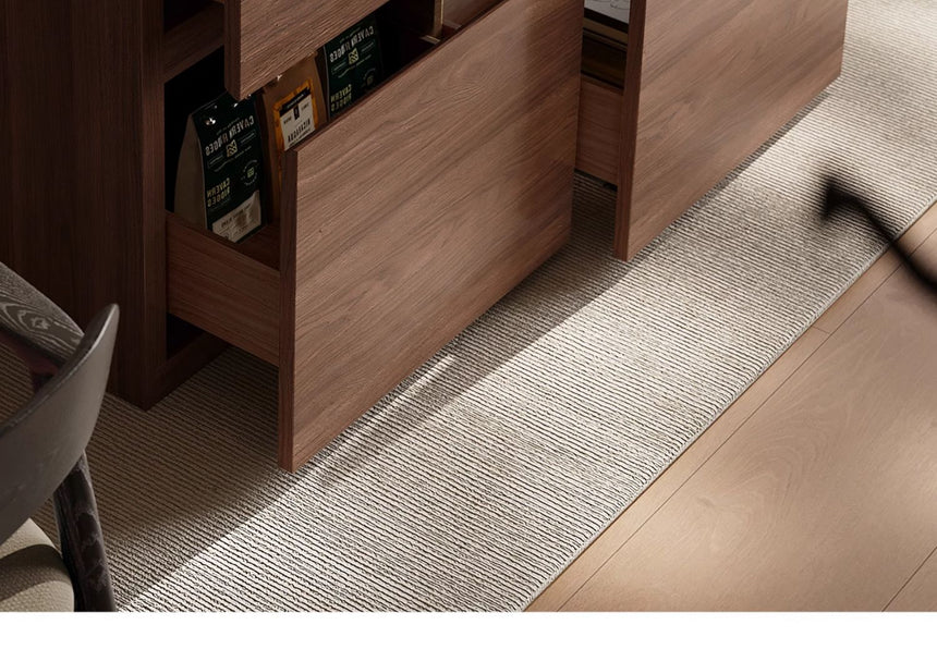 QUANMU Aravind Luxurious Walnut Retractable Dining Table from QUANMU