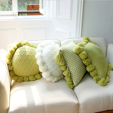 YOULI Santiago Mint Knitted Cozy Pillowcase from YOULI