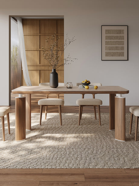 QUANMU Santiago Elegant Solid-Wood Rectangular Dining Table from QUANMU