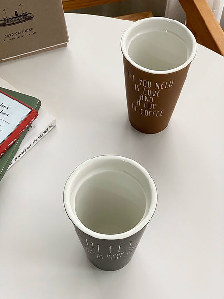 YASUKI Akira Elegant Matte Ceramic Coffee Grip Cup from YASUKI