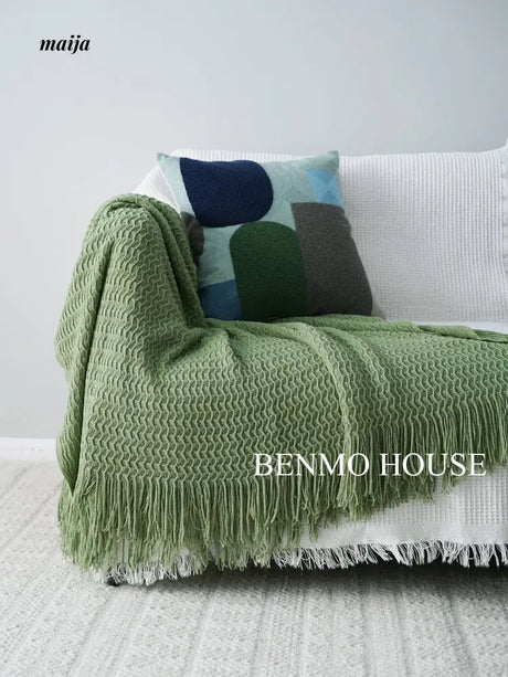 Fishbone Knitted Throw from Benmo House