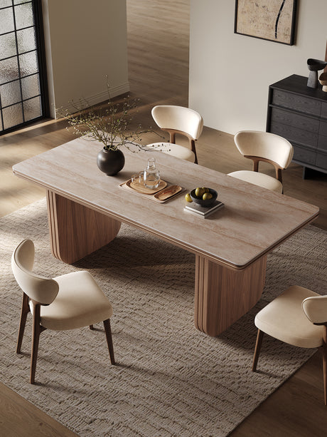 QUANMU Javier Elegant Walnut Veneer Dining Table from QUANMU