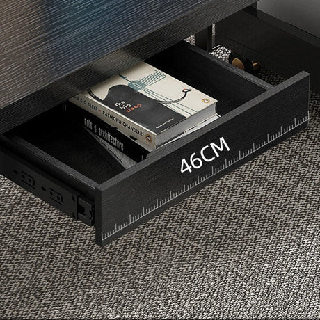 QUANMU Serena Sleek Black Luxury Writing Desk from QUANMU