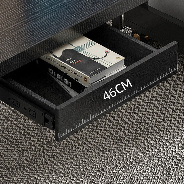 QUANMU Serena Sleek Black Luxury Writing Desk from QUANMU