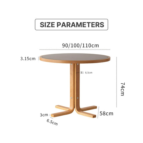 LAIMO Amelia Rustic Solid Wood Round Dining Table from LAIMO
