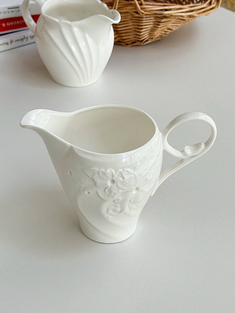 YASUKI Amelie Elegant Floral Relief Ceramic Coffee Set from YASUKI