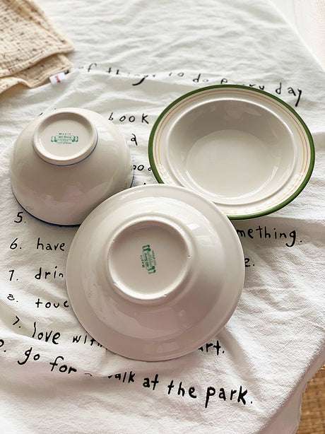 YASUKI Minja Retro Striped Ceramic Soup Bowl from YASUKI