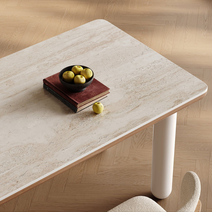 QUANMU Lysander Elegant Cream Rectangular Dining Table from QUANMU