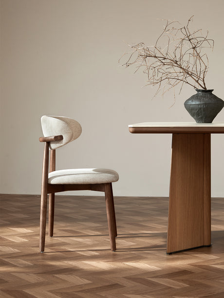 QUANMU Isadora Luxurious Walnut Finish Dining Chair from QUANMU