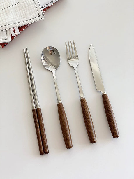 YASUKI Isadora Elegant Wooden Stainless Steel Spoon Set from YASUKI