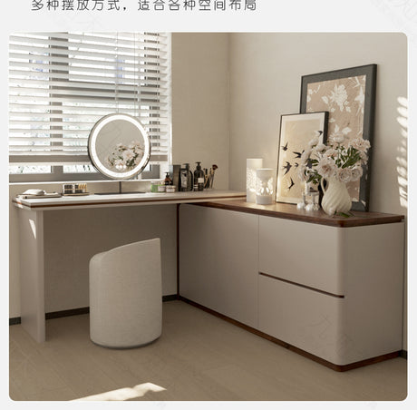 FANGYUAN Amaya Walnut-Color Serene Integrated Dressing Table from FANGYUAN
