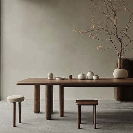 JINYI Asturias Wabisabi Retro Solid Wood Dining Set from JINYI