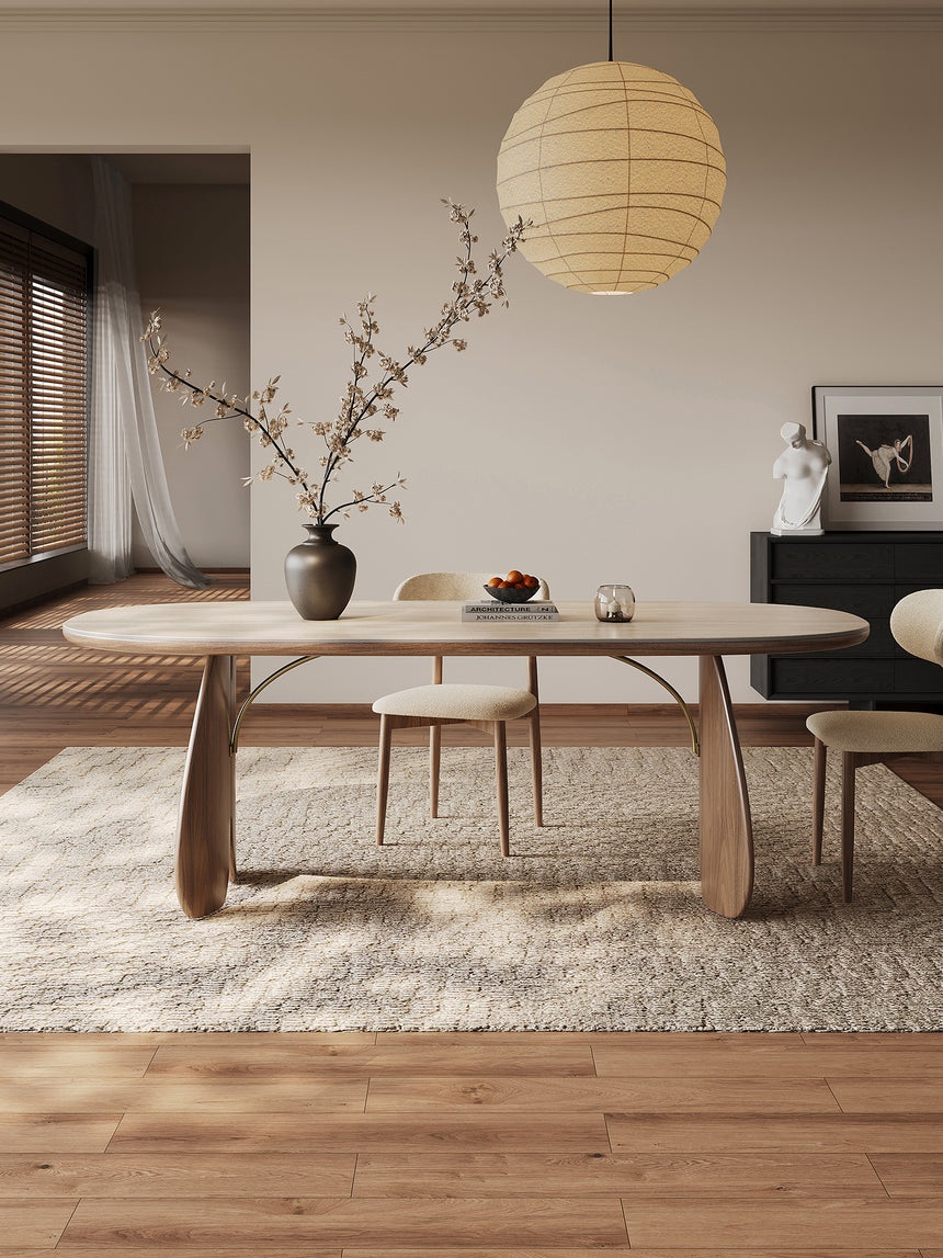 QUANMU Isolde Elegant Solid Wood Dining Set from QUANMU