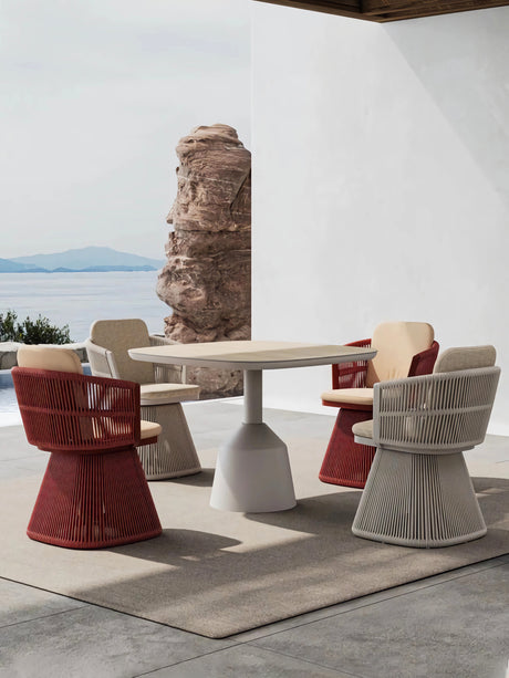 DIME GARDEN Santiago Elegant Woven Rattan Dining Set from DIME GARDEN