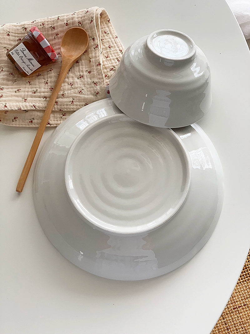 YASUKI Hiroshi Artistic Ink Blue Ceramic Bowl from YASUKI
