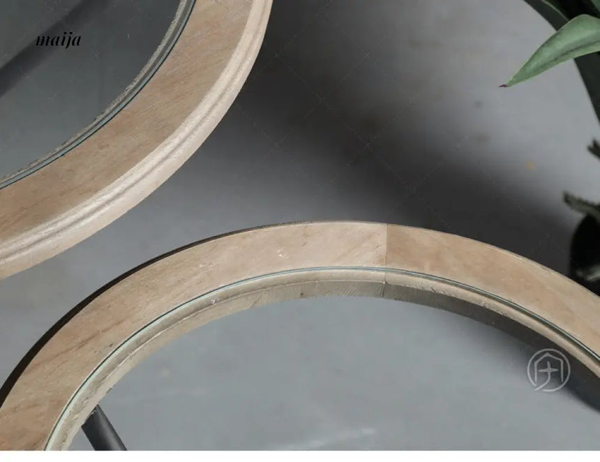 Industrial Glass Round Side Table from Houzhai Home