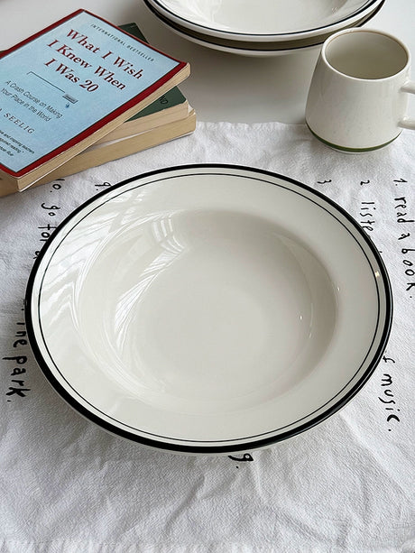 YASUKI Chenhao Minimalist INS Texture White Ceramic Bowl from YASUKI