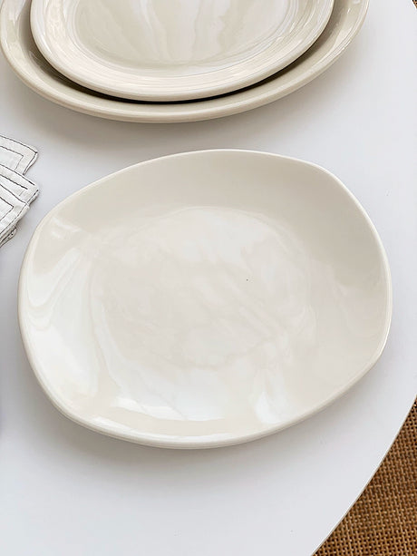 YASUKI Chenhao Minimalist INS Texture White Ceramic Bowl from YASUKI