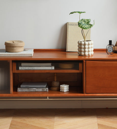 HANKE Marcellus Retro Cherry Wood Medium TV Cabinet Solid Modern Design from HANKE