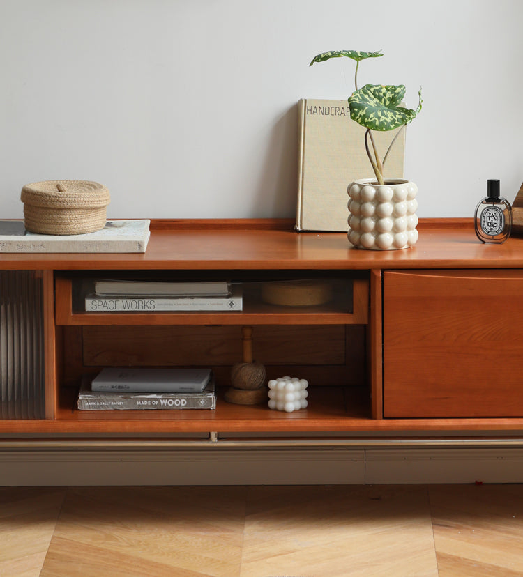 HANKE Marcellus Retro Cherry Wood Medium TV Cabinet Solid Modern Design from HANKE