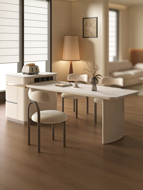 QUANMU Isadora Luxury Retractable Cream Restaurant Table from QUANMU